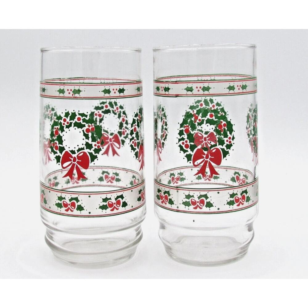 Vintage Victorian Christmas by Indiana Glass – Set of 12 Holiday Tea Glasses